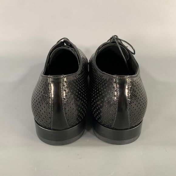 PRADA Size 9 Black Perforated Leather Lace Up Lace Up Shoes main image 4